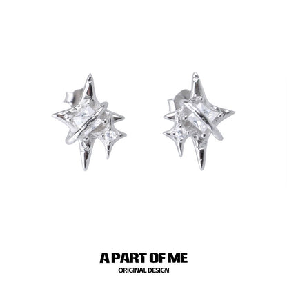 Starlight S925 Sterling Silver Twin Stars Stud Earrings