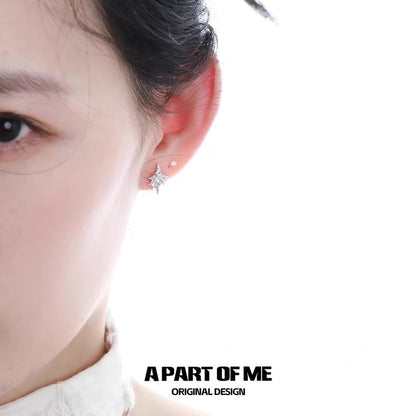 Starlight S925 Sterling Silver Twin Stars Stud Earrings