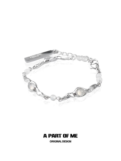 Dawn Series 18K Platinum Plating Natural Chalcedony Bracelet