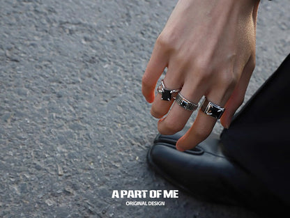 SIM Card Collection S925 Sterling Silver Adjustable Couple Ring