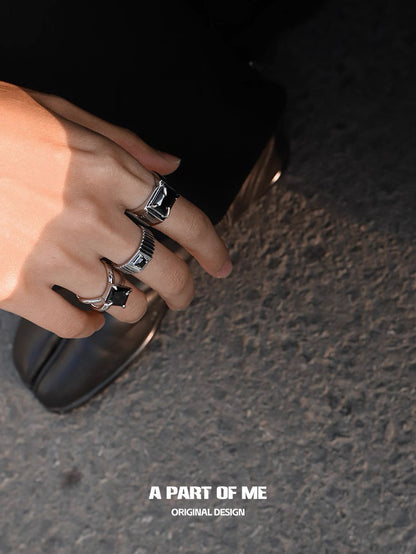 SIM Card Collection S925 Sterling Silver Adjustable Couple Ring