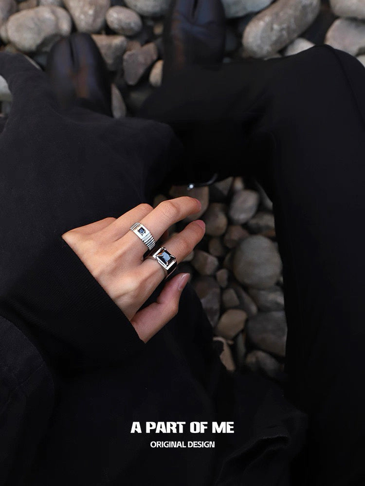 SIM Card Collection S925 Sterling Silver Adjustable Couple Ring