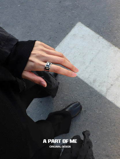 SIM Card Collection S925 Sterling Silver Adjustable Couple Ring