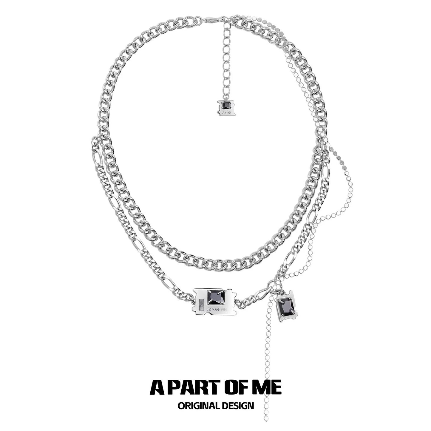 SIM Card 18K Platinum Plating Double Layer Necklace