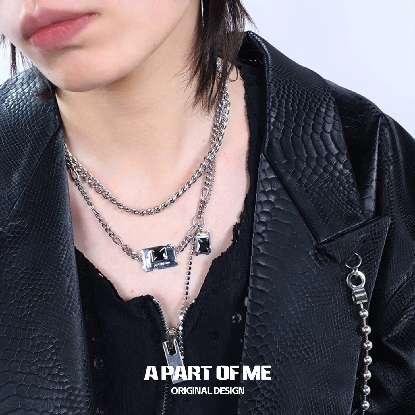 SIM Card 18K Platinum Plating Double Layer Necklace