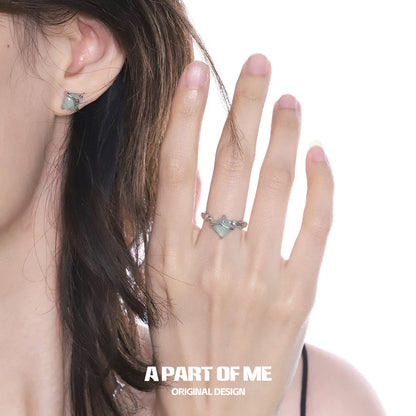 Aventurine S925 Sterling Silver Adjustable Ring