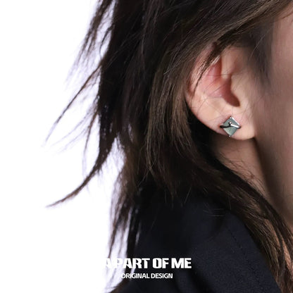 Aventurine S925 Sterling Silver Square Stud Earrings