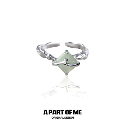 Aventurine S925 Sterling Silver Adjustable Ring