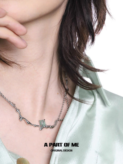 Aventurine 18K Platinum Plating Necklace