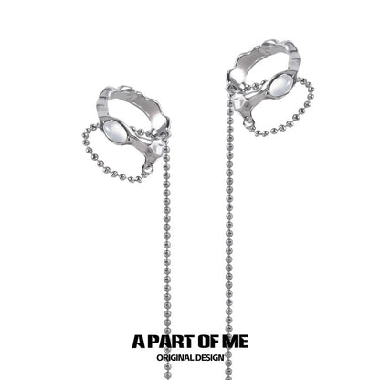 Dawn Series 18K Platinum Plating Natural Chalcedony Earcuffs