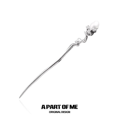 Pearl & Diamond 18K Platinum Plating Detachable Tassel Hairpin