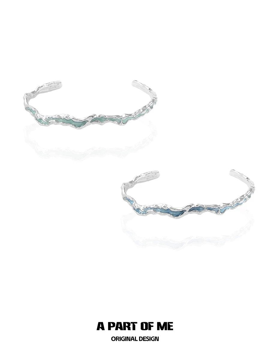 Mint & Blue 18K Platinum Plating Bangle