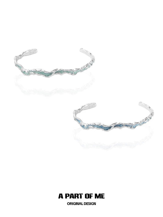 Mint & Blue 18K Platinum Plating Bangle