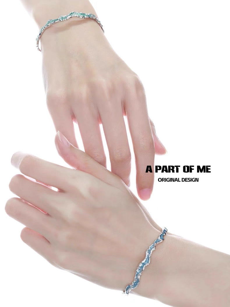 Mint & Blue 18K Platinum Plating Bangle