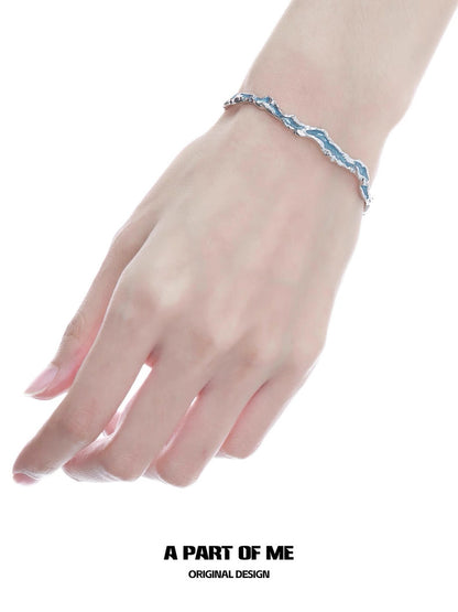 Mint & Blue 18K Platinum Plating Bangle