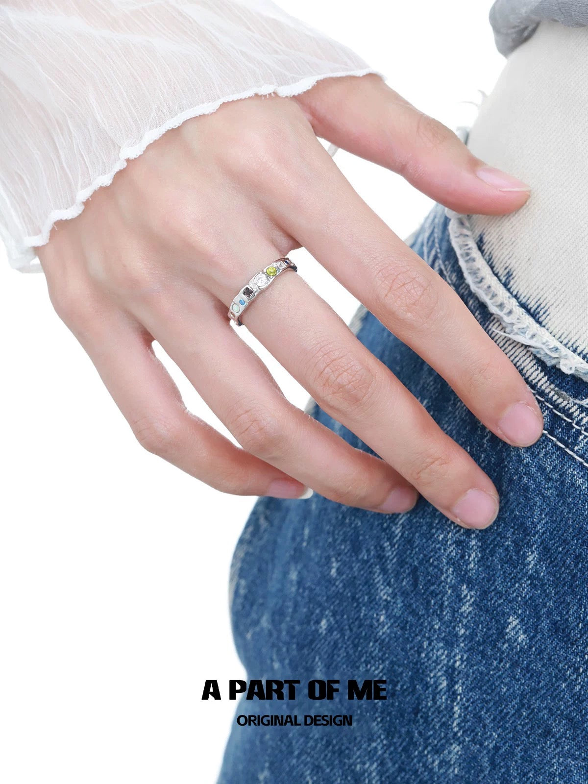 Rainbow Collection S925 Sterling Silver Opal Couple Rings