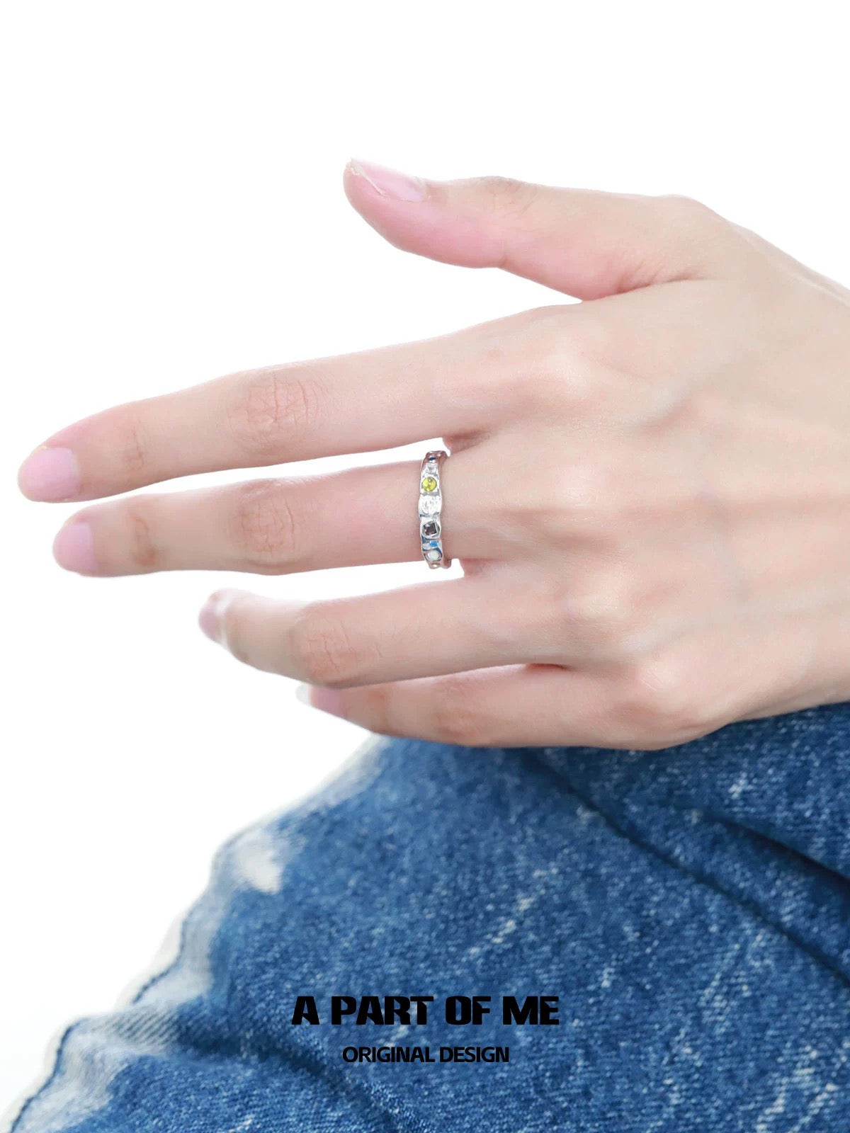 Rainbow Collection S925 Sterling Silver Opal Couple Rings
