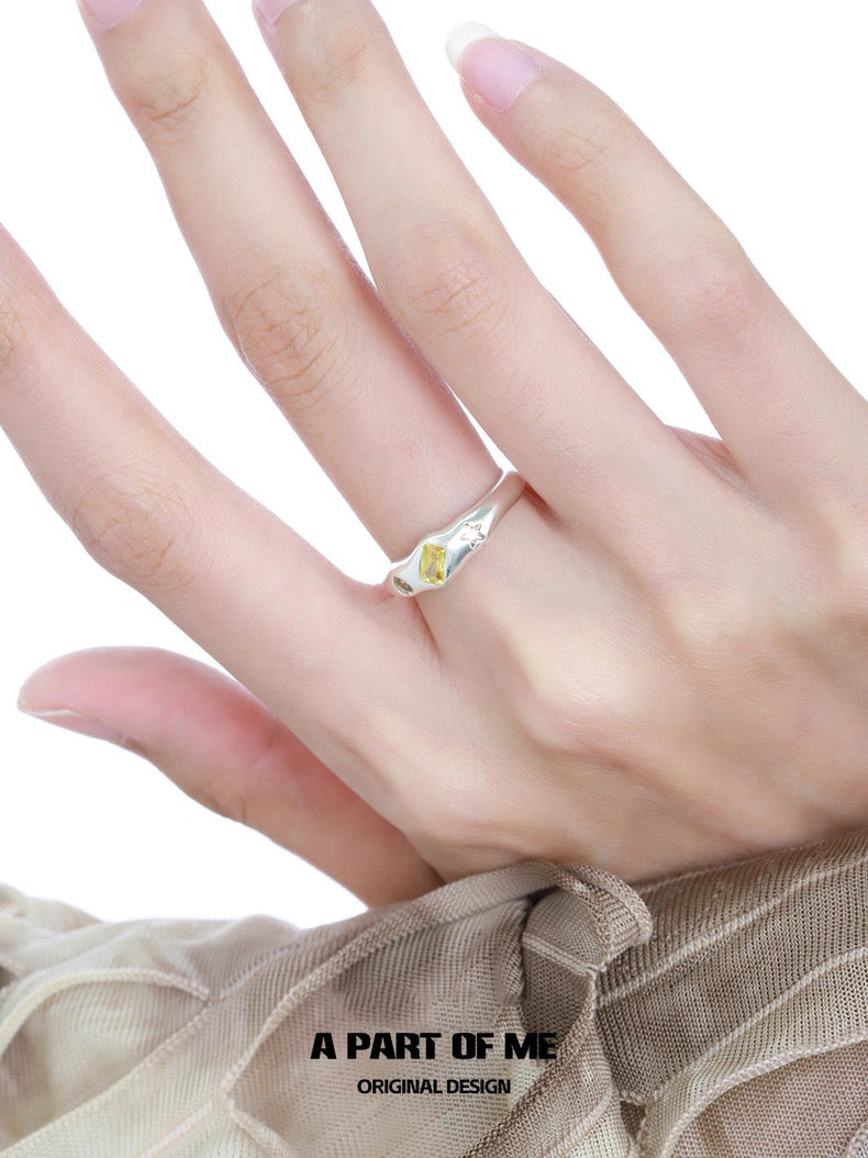 Rainbow Collection S925 Sterling Silver Y2K Star Couple Ring