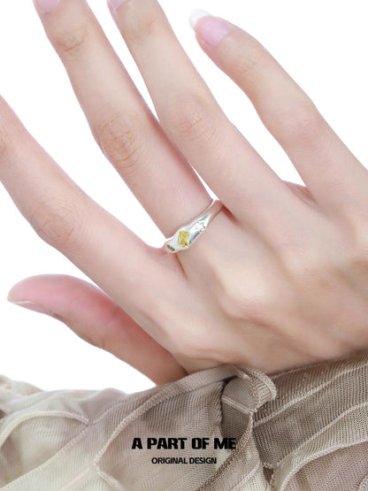 Rainbow Collection S925 Sterling Silver Y2K Star Couple Ring