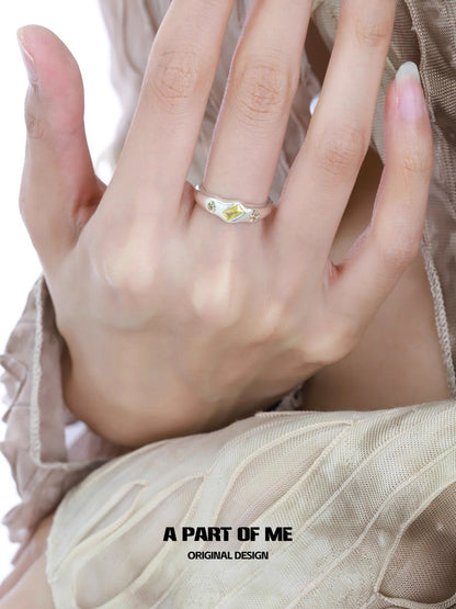 Rainbow Collection S925 Sterling Silver Y2K Star Couple Ring
