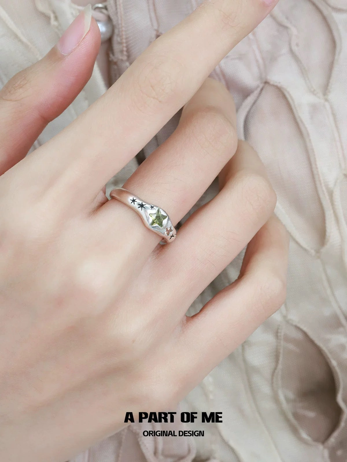 Rainbow Collection S925 Sterling Silver Y2K Star Couple Ring