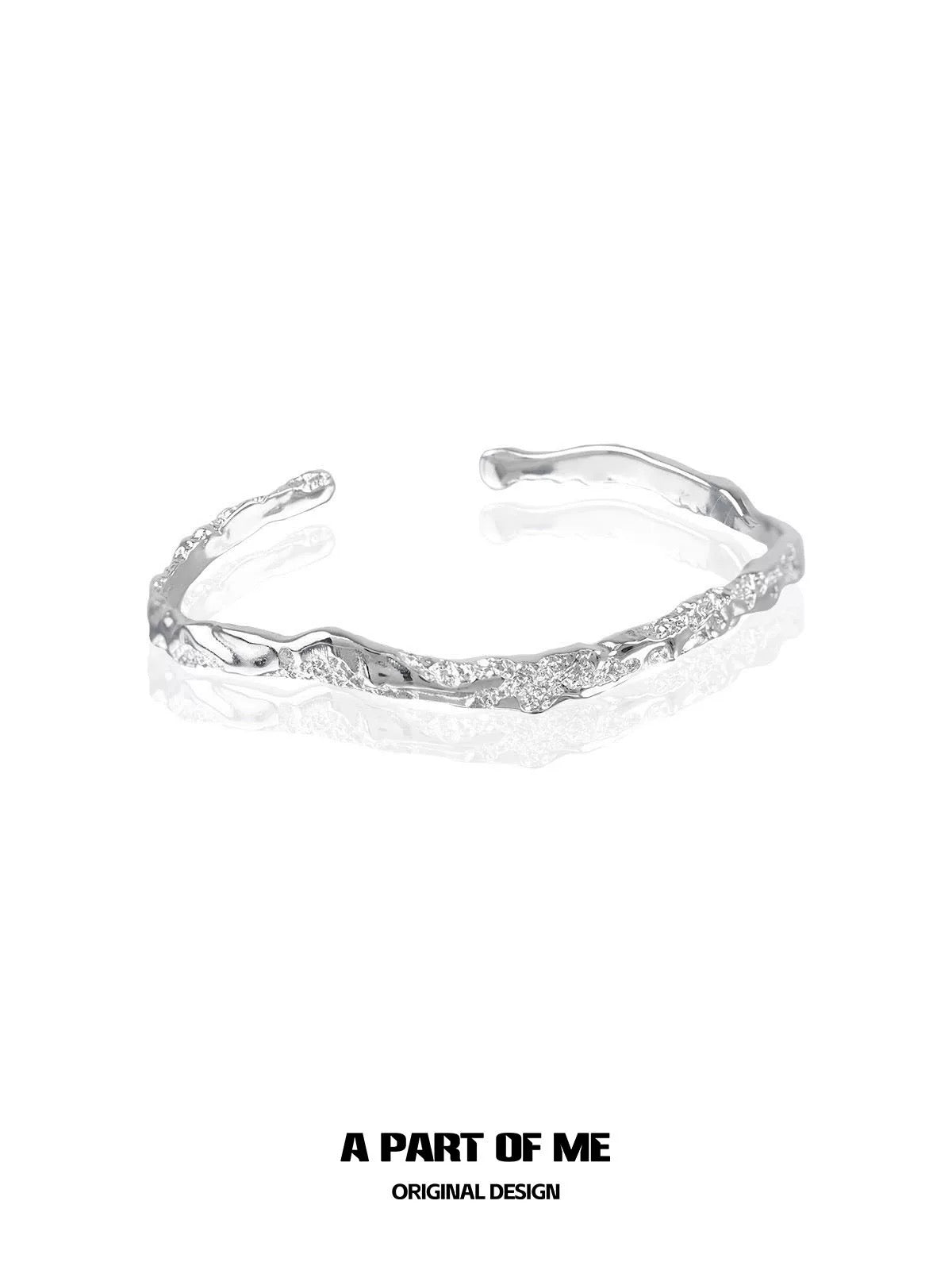 Fragmented S925 Sterling Silver Classic Bangle