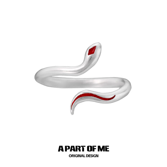 Year of The Snake S925 Sterling Silver Mini Snake Adjustable Ring
