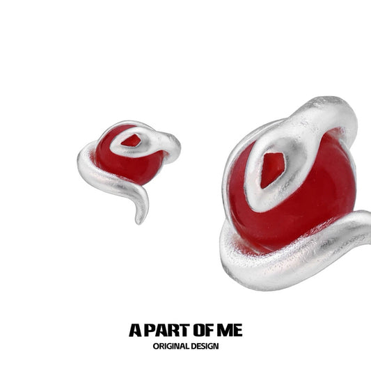 Year of The Snake S925 Sterling Silver Mini Snake Stud Earrings
