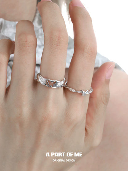 Imprinted S925 Sterling Silver Adjustable Ring