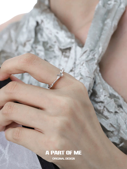Imprinted S925 Sterling Silver Adjustable Ring