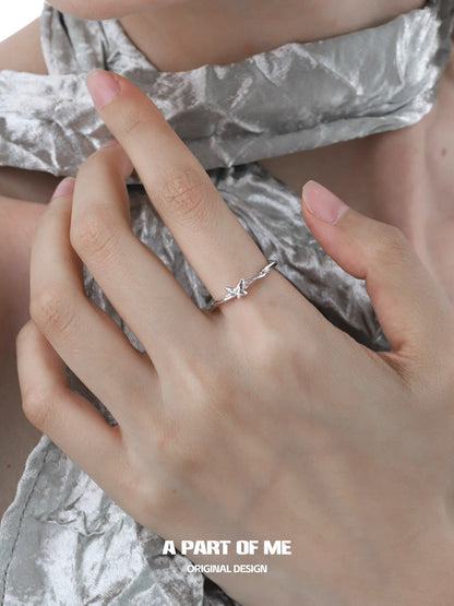 Imprinted S925 Sterling Silver Adjustable Ring