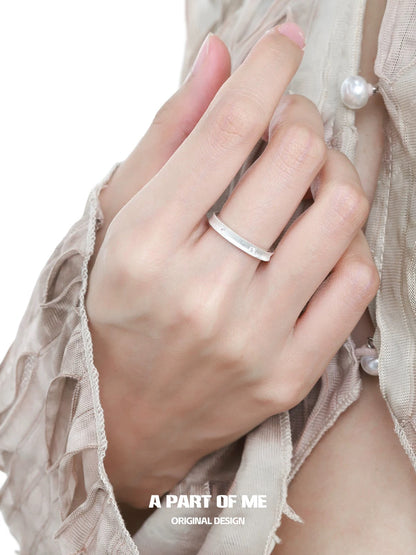 Basic Band S925 Sterling Silver Cubic Zirconia Adjustable Ring