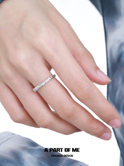 Mini Blue Zirconia S925 Sterling Silver Adjustable Ring