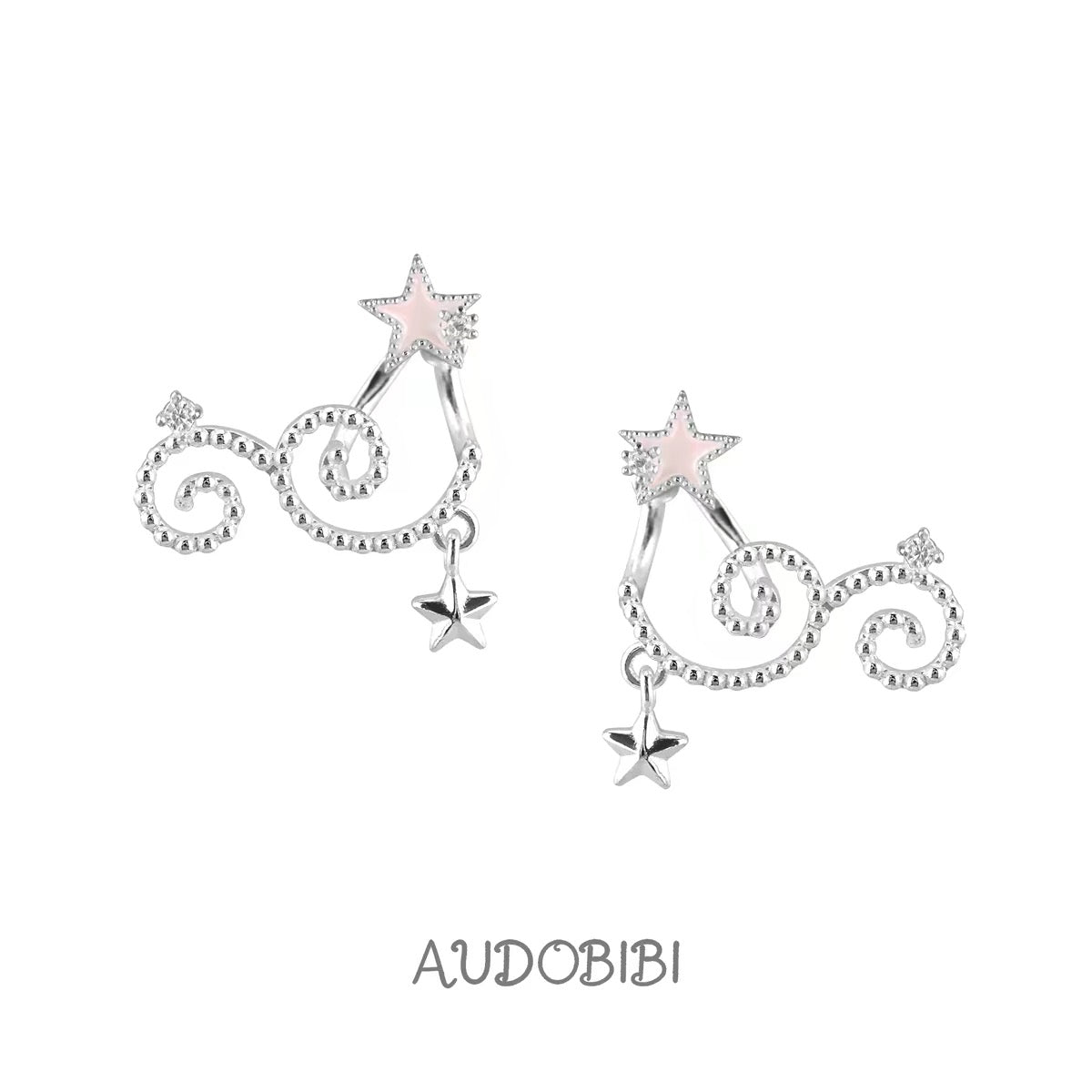 The Hidden Gate 18K Platinum Plating Star Vines Detachable Earrings