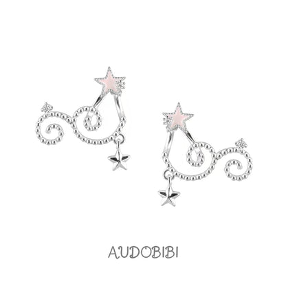 The Hidden Gate 18K Platinum Plating Star Vines Detachable Earrings