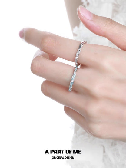 Frozen Sea S925 Sterling Silver Adjustable Couple Ring