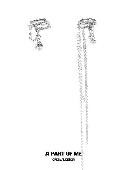 Pearl & Diamond 18K Platinum Plating Earcuffs