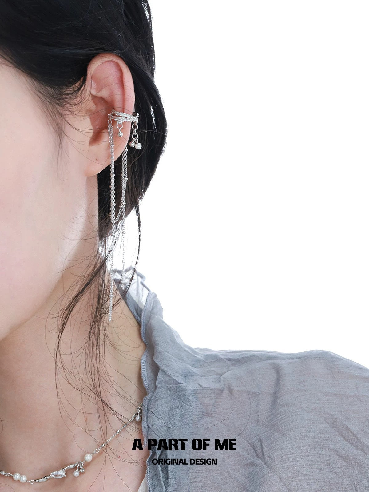 Pearl & Diamond 18K Platinum Plating Earcuffs