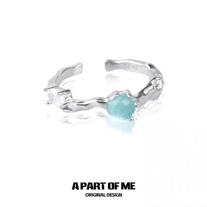 Teardrop S925 Sterling Silver Adjustable Ring