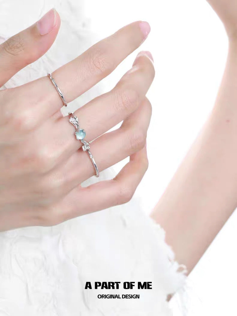 Teardrop S925 Sterling Silver Adjustable Ring
