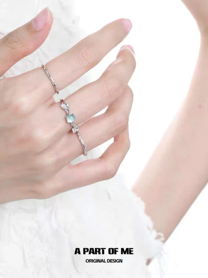 Teardrop S925 Sterling Silver Adjustable Ring