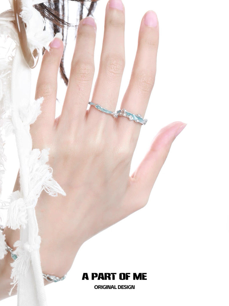 First Love S925 Sterling Silver Adjustable Couple Ring