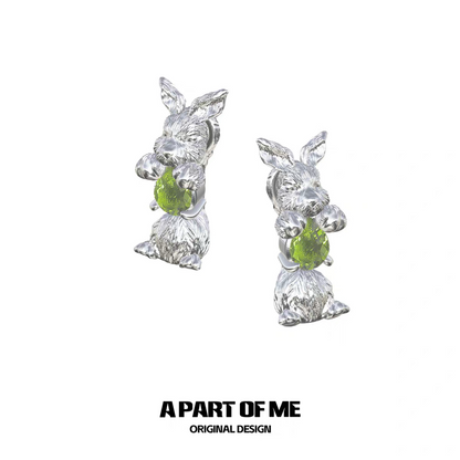 Wealthy Rabbit 18K Platinum Plating Stud Earrings