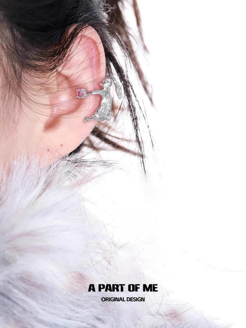 Wealthy Rabbit 18K Platinum Plating Easter Bunny Earcuffs