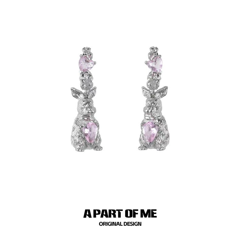 Wealthy Rabbit 18K Platinum Plating Easter Bunny Half Hoop Earrings