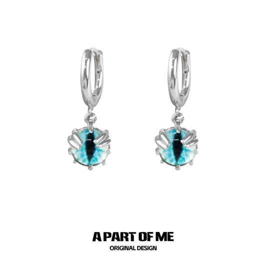 Ice Snake 18K Platinum Plating Snake Eye Huggies Earrings
