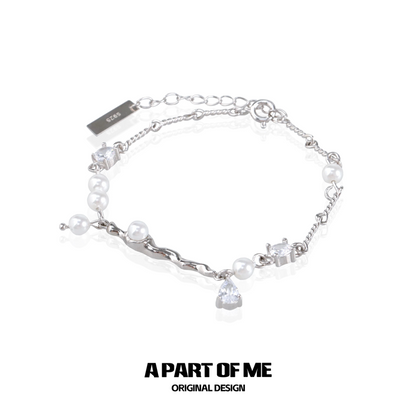 Pearl & Diamond S925 Sterling Silver Mini Pearl Bracelet