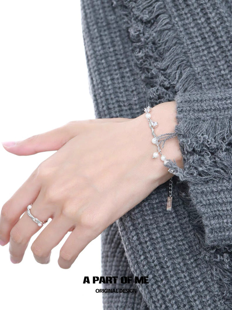 Pearl & Diamond S925 Sterling Silver Mini Pearl Bracelet