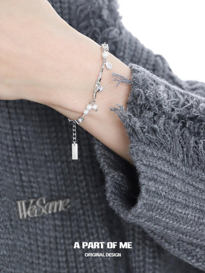 Pearl & Diamond S925 Sterling Silver Mini Pearl Bracelet
