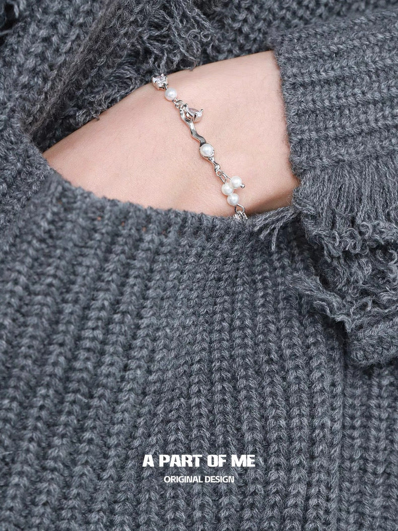 Pearl & Diamond S925 Sterling Silver Mini Pearl Bracelet